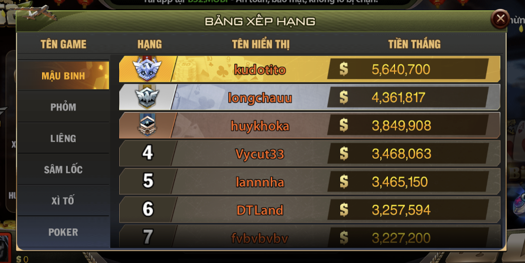 Bật mí thuật ngữ trong game bai doi thuong Mậu Binh