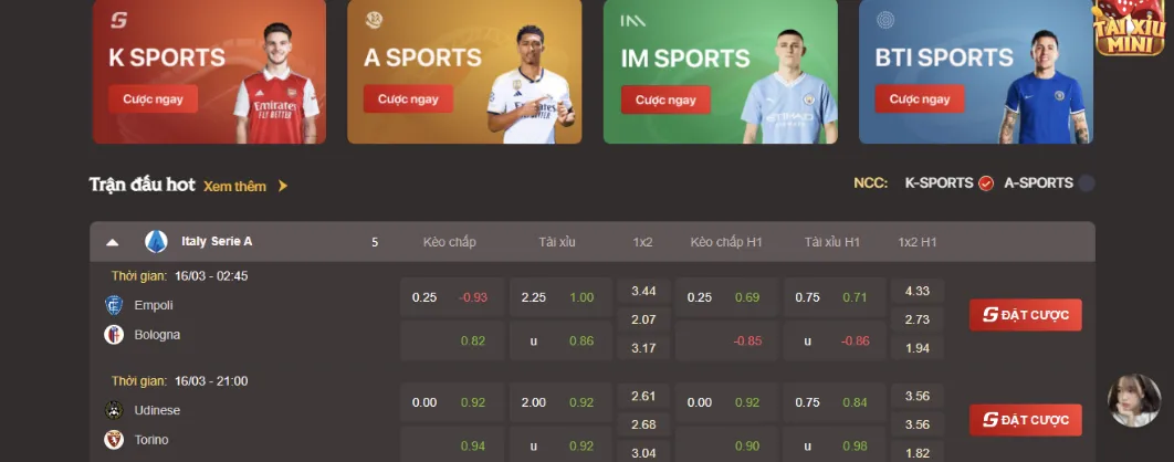 Các kèo cược thể thao lớn